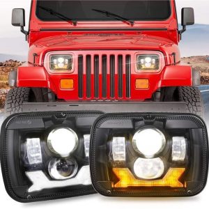 1987-1995 Jeep YJ Led Фарове 5x7 Фарове за проектор Jeep Wrangler Квадратни фарове