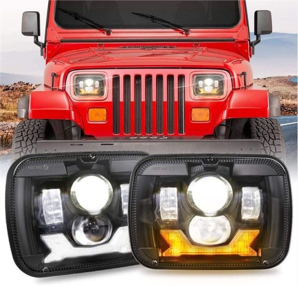 1987-1995 Jeep YJ Led Фарове 5x7 Фарове за проектор Jeep Wrangler Квадратни фарове