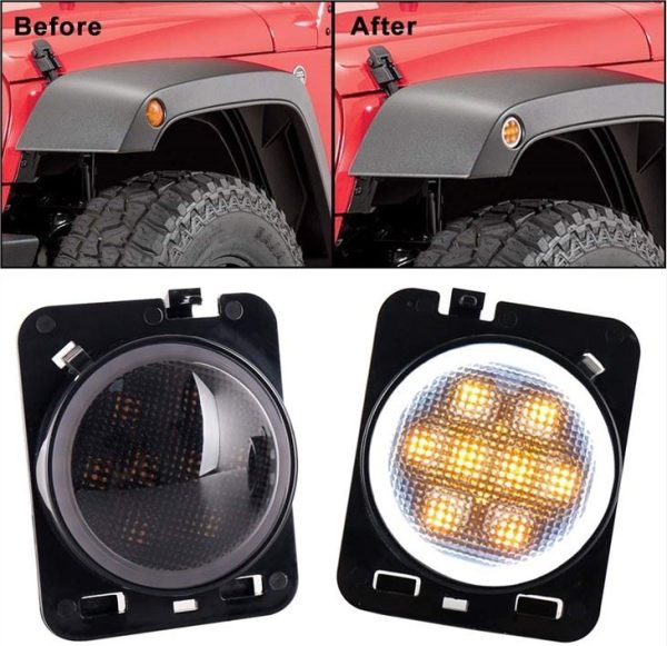 Morsun LED мигач за Wrangler Jk за Jeep Wrangler Flare Fender с ореол