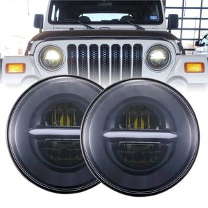 Morsun кръг led фарове с Halo Ангел очи DRL фарове за джип Wrangler JK