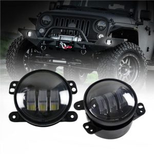 Morsun Черен хромиран LED кръгъл фар за Jeep Wrangler JK TJ LJ