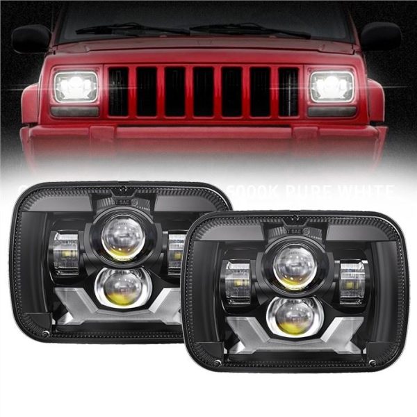 Правоъгълни 5x7 LED фарове Jeep Cherokee XJ Jeep Wrangler YJ Truck GMC Фарове